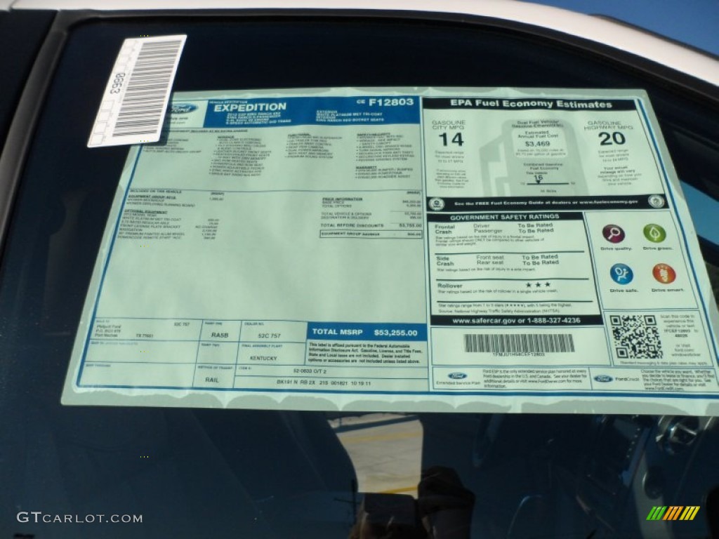 2012 Ford Expedition King Ranch Window Sticker Photo #56645811