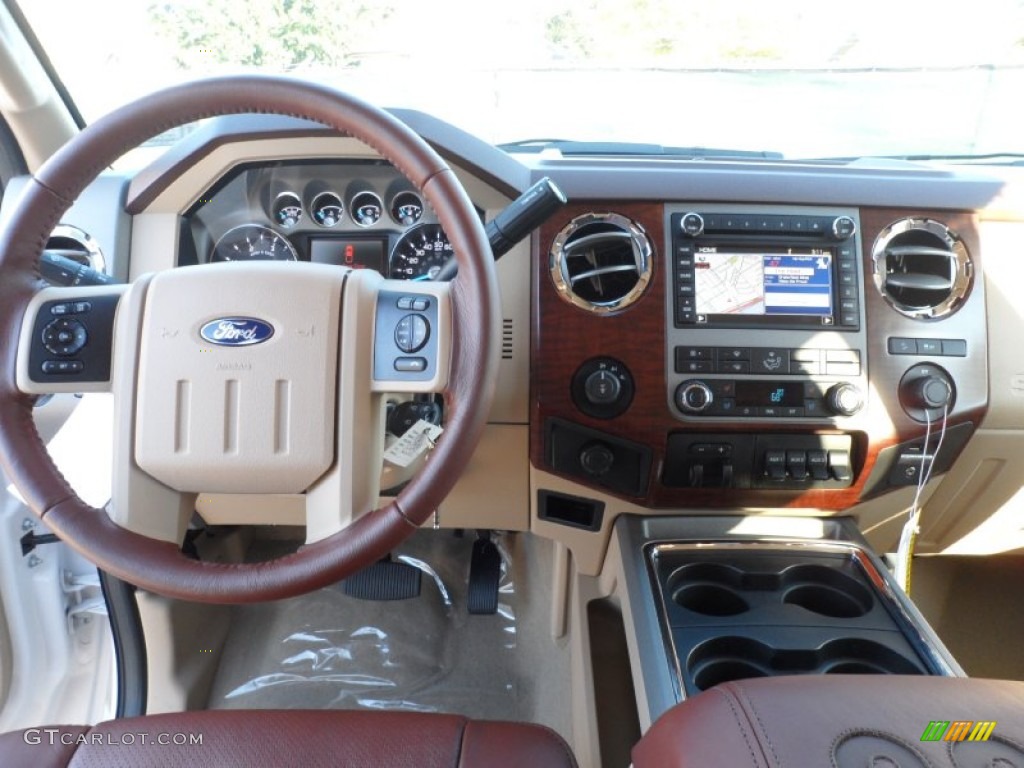 2012 F250 Super Duty King Ranch Crew Cab 4x4 - White Platinum Metallic Tri-Coat / Chaparral Leather photo #31