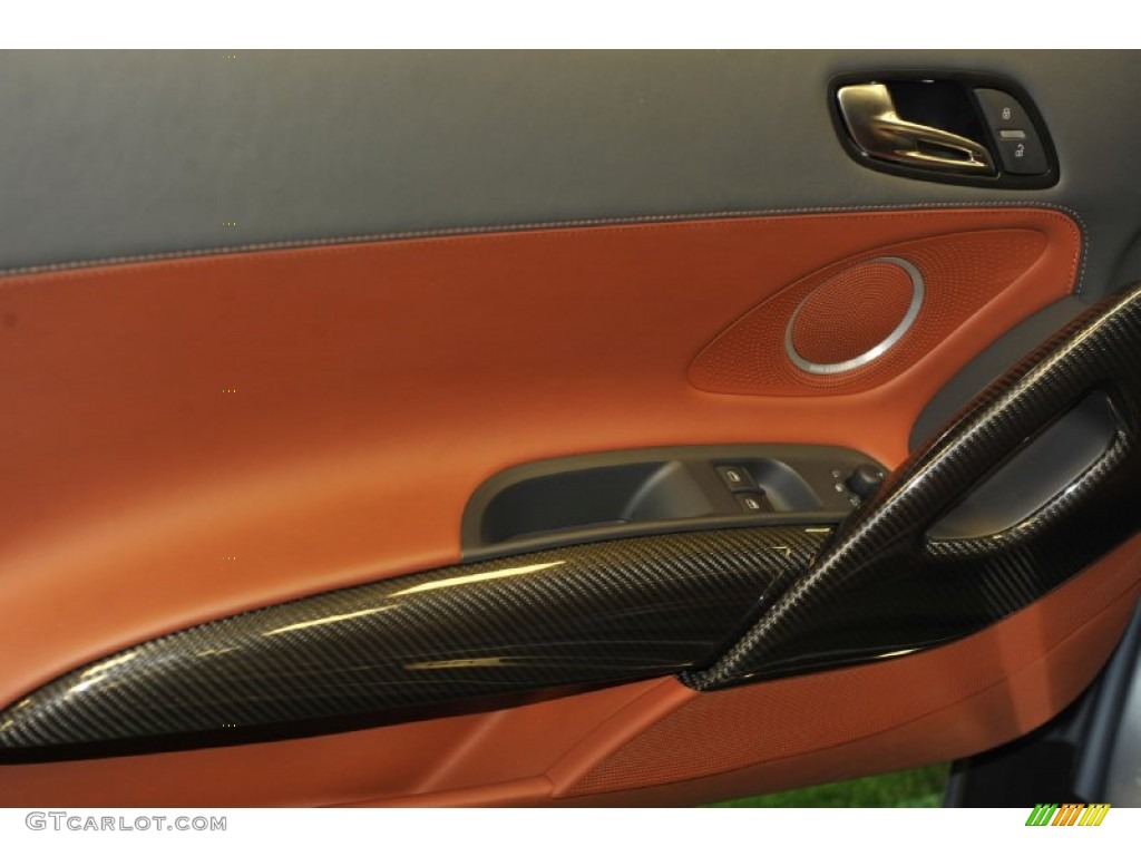 2011 Audi R8 5.2 FSI quattro Tuscan Brown Door Panel Photo #56646479