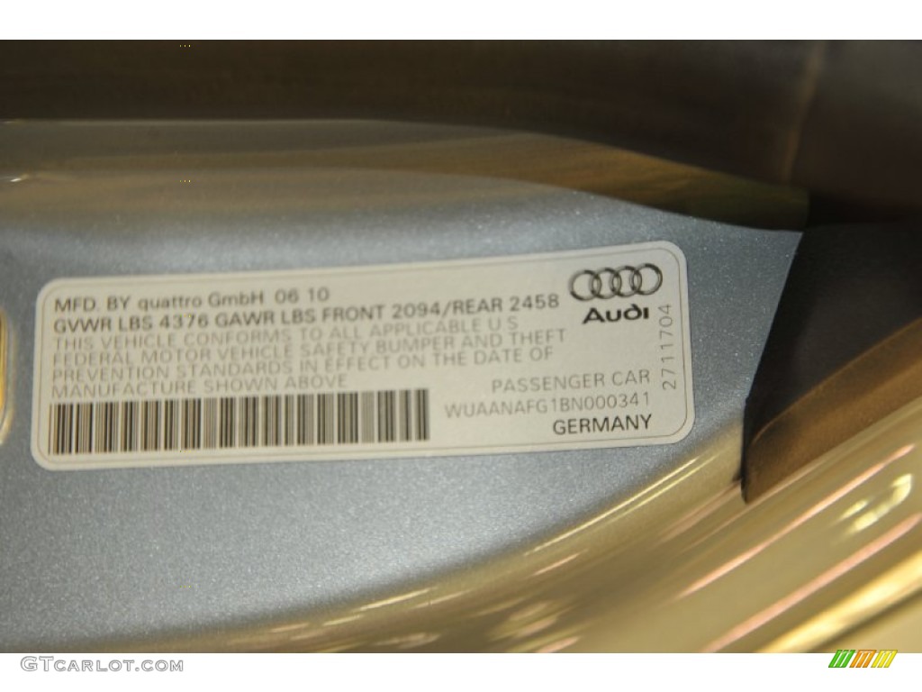 2011 Audi R8 5.2 FSI quattro Info Tag Photos