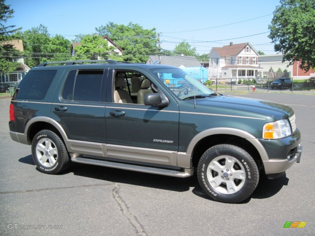 2004 Explorer Eddie Bauer 4x4 - Aspen Green Metallic / Medium Parchment photo #10