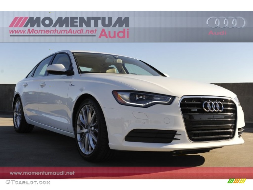 2012 A6 3.0T quattro Sedan - Ibis White / Velvet Beige photo #1