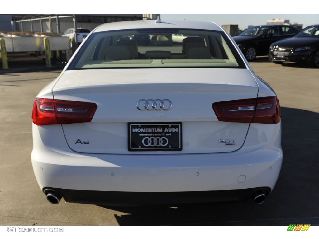 2012 A6 3.0T quattro Sedan - Ibis White / Velvet Beige photo #5