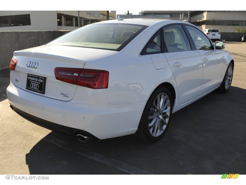 2012 A6 3.0T quattro Sedan - Ibis White / Velvet Beige photo #6