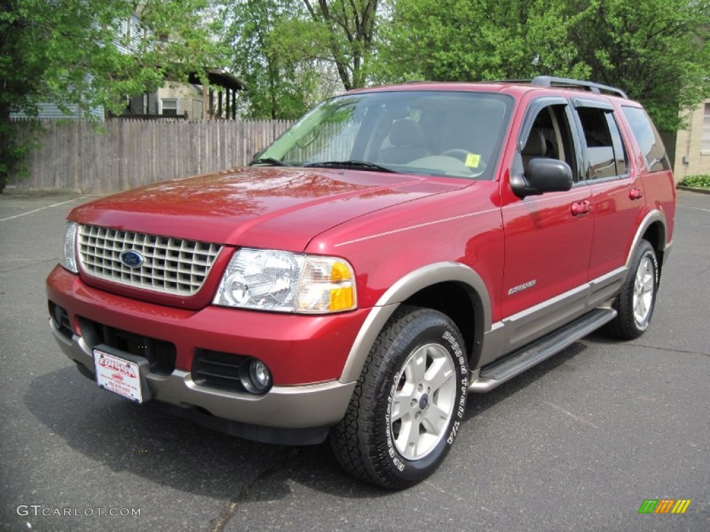 2004 Explorer Eddie Bauer 4x4 - Redfire Metallic / Medium Parchment photo #2