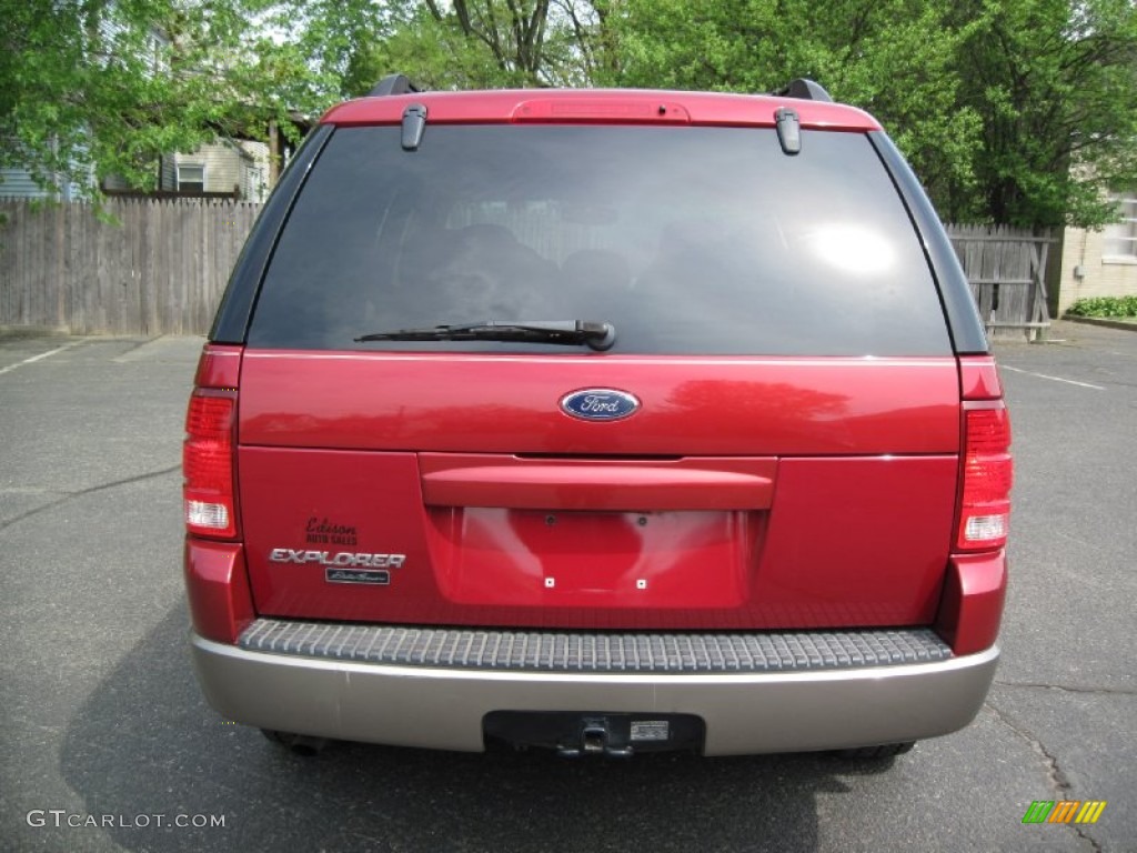 2004 Explorer Eddie Bauer 4x4 - Redfire Metallic / Medium Parchment photo #6