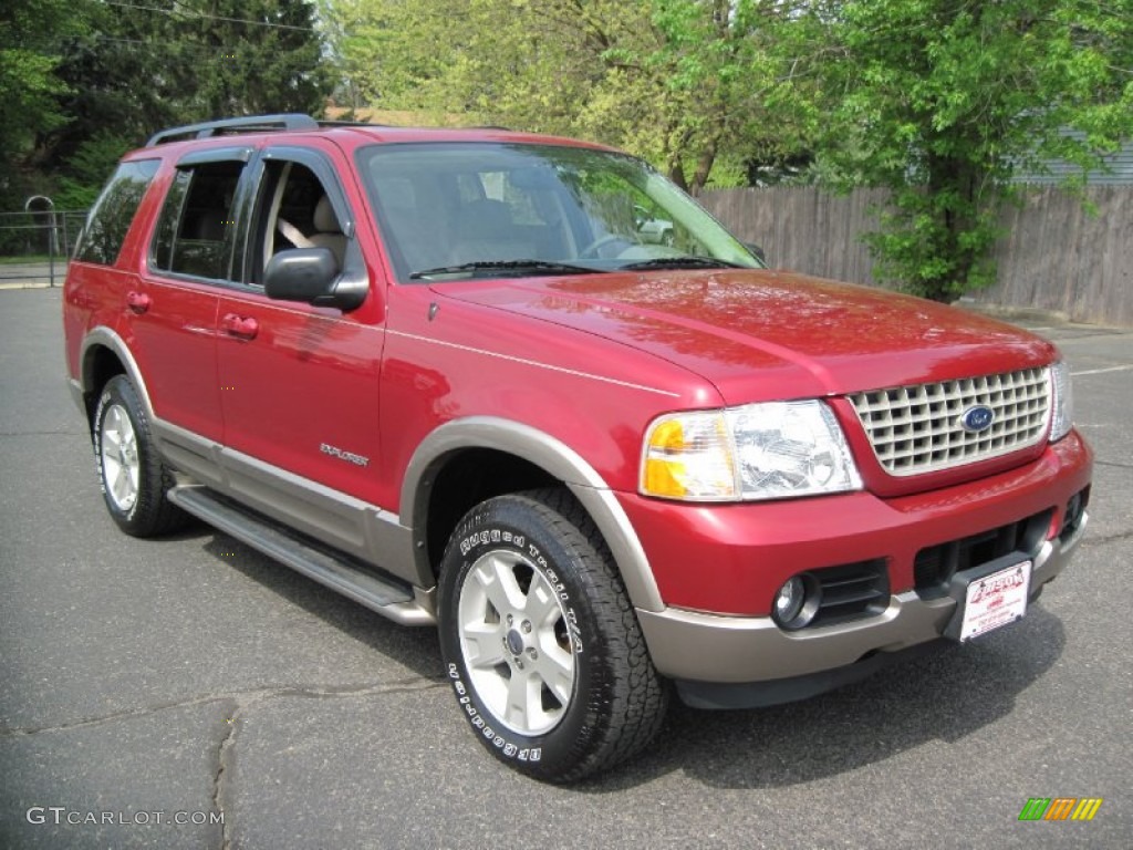 2004 Explorer Eddie Bauer 4x4 - Redfire Metallic / Medium Parchment photo #10
