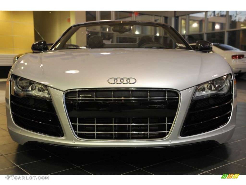 Ice Silver Metallic 2012 Audi R8 Spyder 5.2 FSI quattro Exterior Photo #56653206