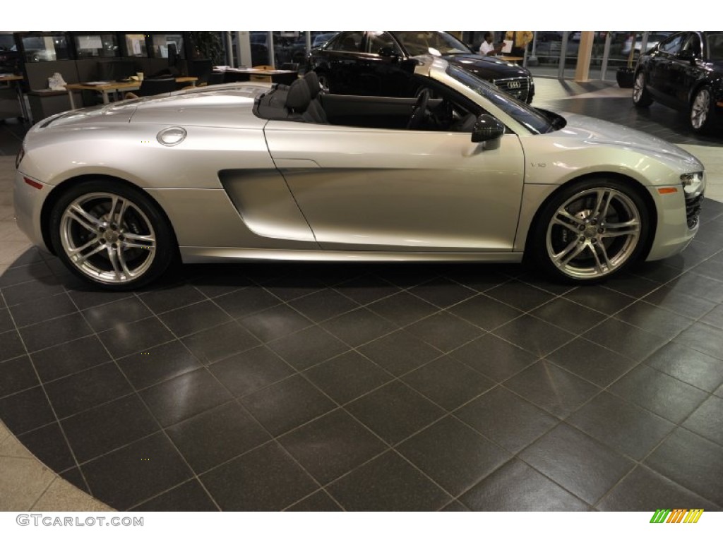Ice Silver Metallic 2012 Audi R8 Spyder 5.2 FSI quattro Exterior Photo #56653263