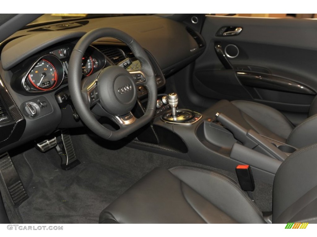 Black Interior 2012 Audi R8 Spyder 5.2 FSI quattro Photo #56653302