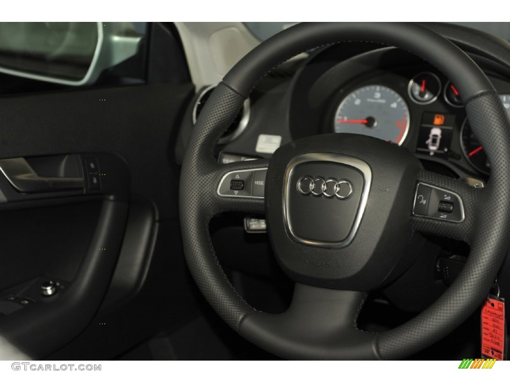 2012 Audi A3 2.0 TDI Black Steering Wheel Photo #56655433