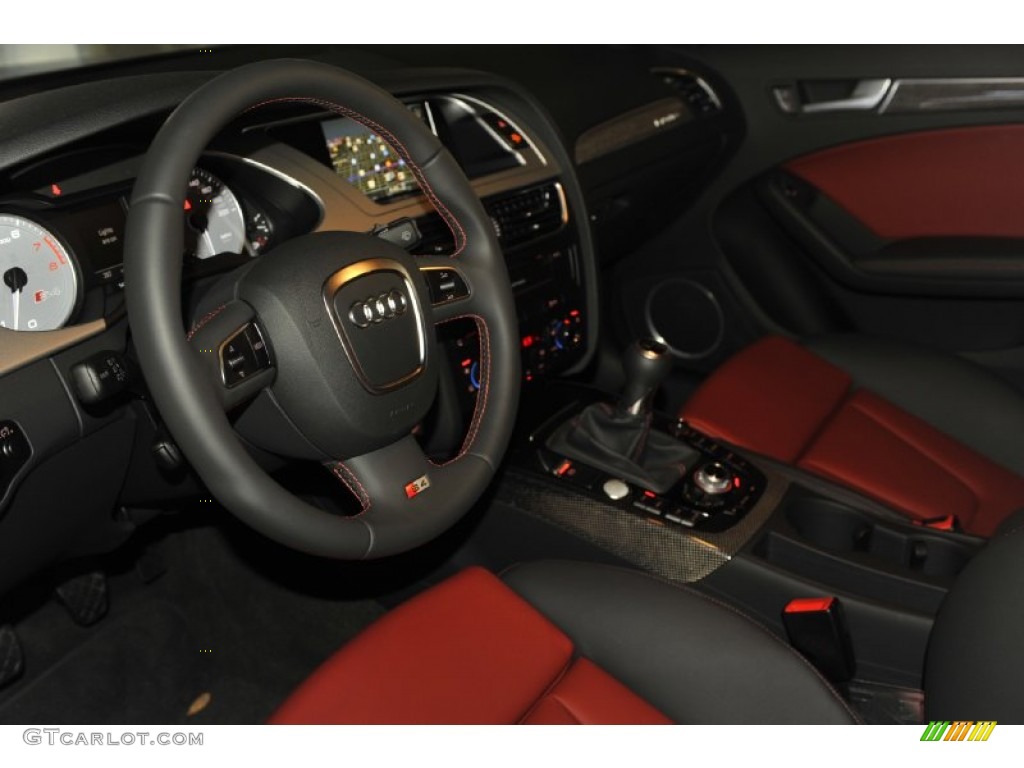 Black/Magma Red Interior 2012 Audi S4 3.0T quattro Sedan Photo #56656200