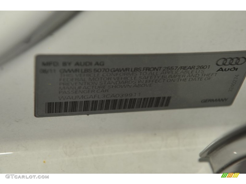 2012 Audi S4 3.0T quattro Sedan Info Tag Photo #56656413