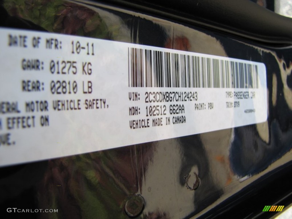 2012 Charger Color Code PBV for Blackberry Pearl Photo #56656788