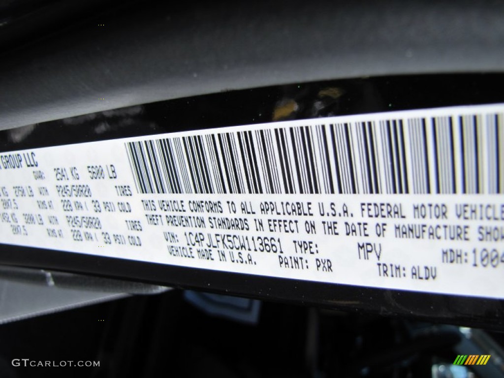 2012 Liberty Color Code PXR for Brilliant Black Crystal Pearl Photo #56656913