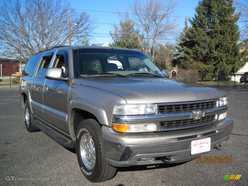 2003 Suburban 1500 LT 4x4 - Light Pewter Metallic / Tan/Neutral photo #11