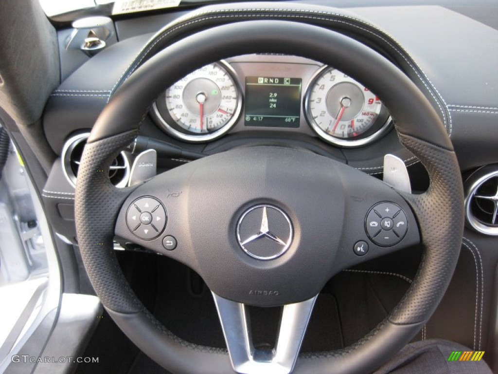 SLS Black leather wrapped steering wheel 2012 Mercedes-Benz SLS AMG Roadster Parts