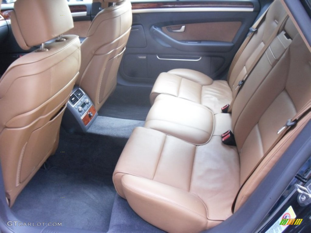 Amaretto/Black Valcona Leather Interior 2009 Audi A8 L 4.2 quattro Photo #56664918