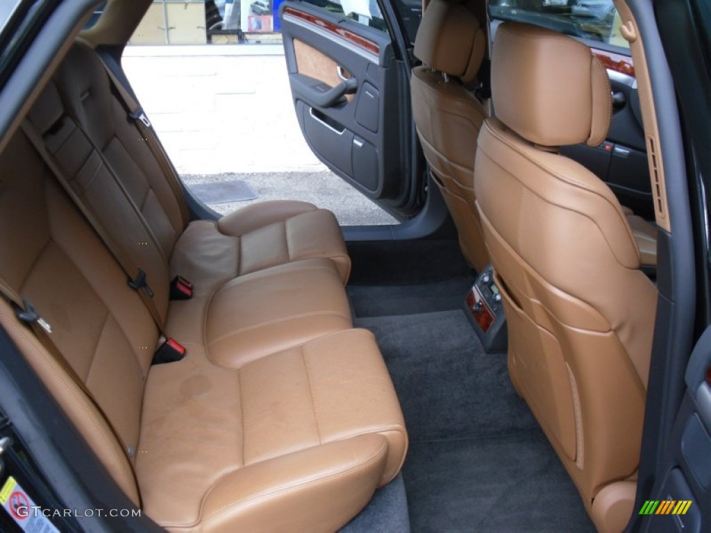 Amaretto/Black Valcona Leather Interior 2009 Audi A8 L 4.2 quattro Photo #56664927