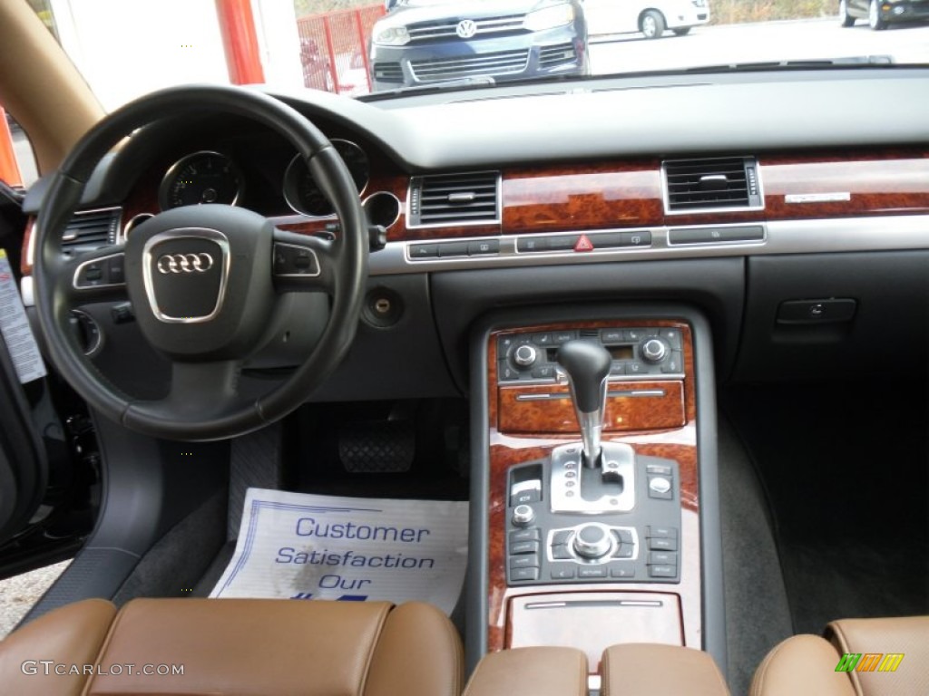 2009 Audi A8 L 4.2 quattro Amaretto/Black Valcona Leather Dashboard Photo #56664945