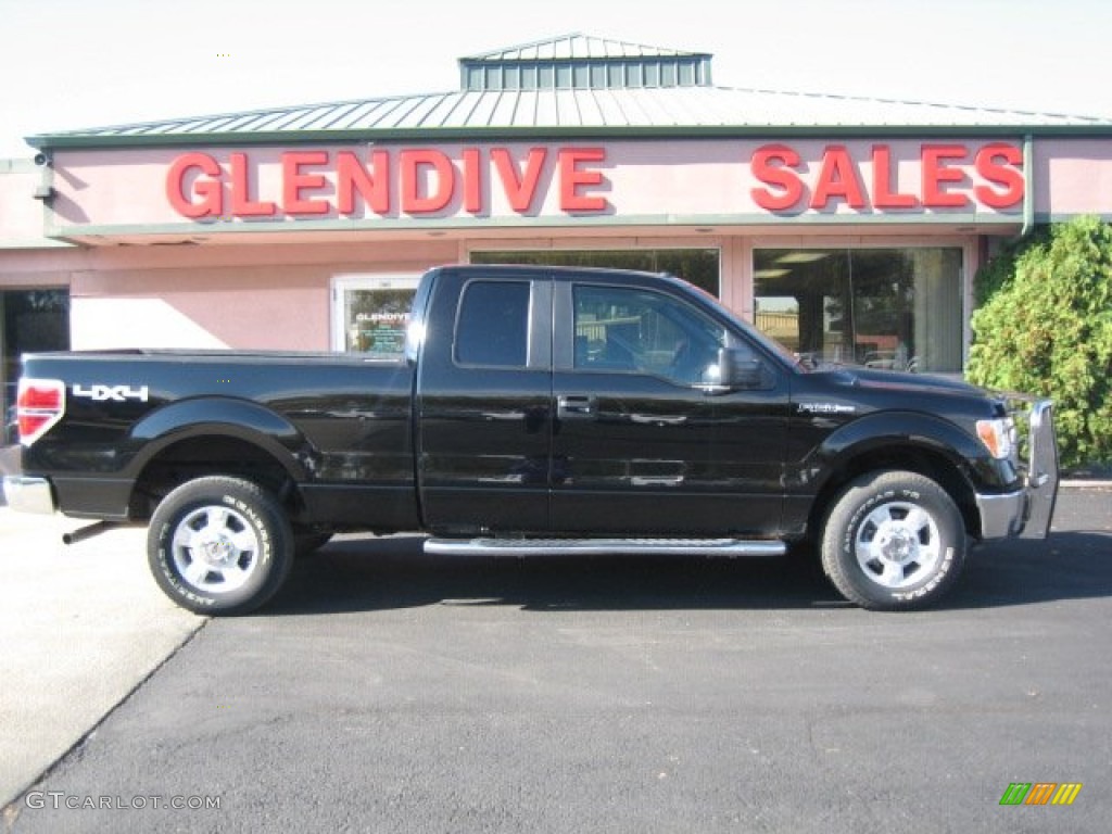 2009 F150 XLT SuperCab 4x4 - Black / Stone/Medium Stone photo #26