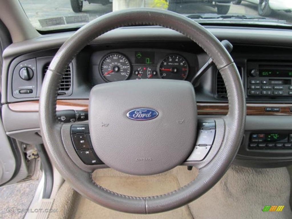 2006 Ford Crown Victoria LX Medium Light Stone Steering Wheel Photo #56665365