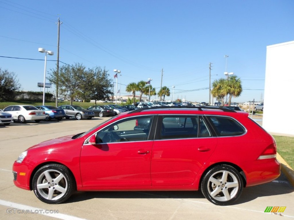 Salsa Red 2009 Volkswagen Jetta TDI SportWagen Exterior Photo #56665476