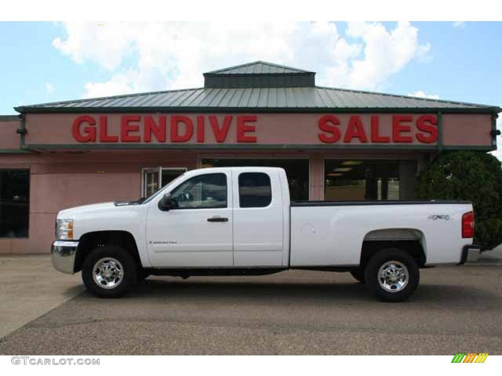 2007 Silverado 2500HD LT Extended Cab 4x4 - Summit White / Ebony photo #1