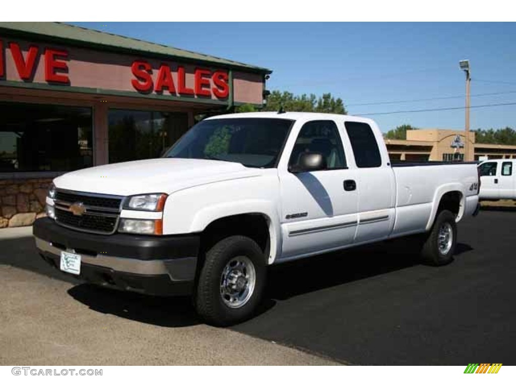 2007 Silverado 2500HD Classic LT Extended Cab 4x4 - Summit White / Dark Charcoal photo #1