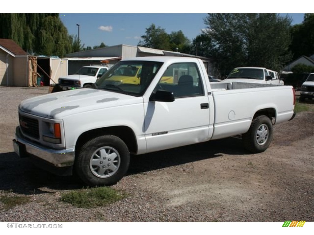 1996 Sierra 1500 SL Regular Cab - Olympic White / Gray photo #1