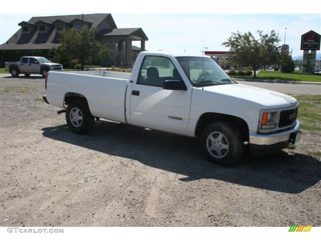 1996 Sierra 1500 SL Regular Cab - Olympic White / Gray photo #2