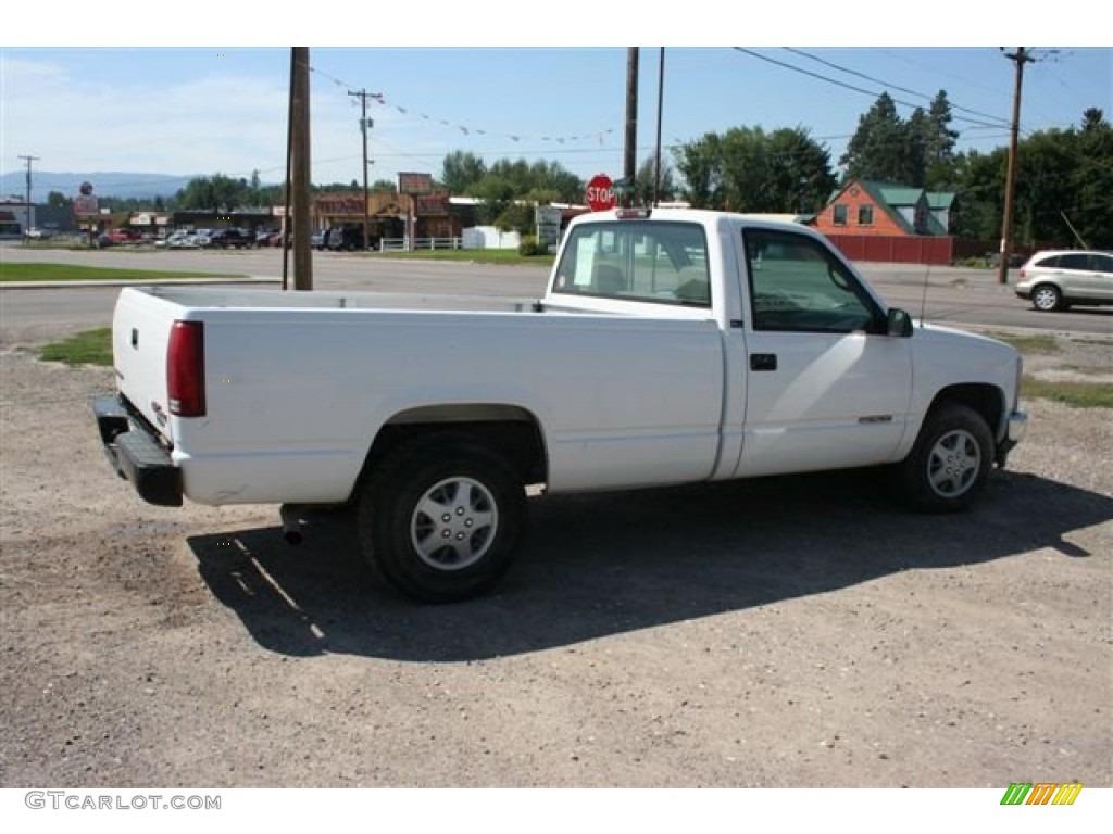 1996 Sierra 1500 SL Regular Cab - Olympic White / Gray photo #3