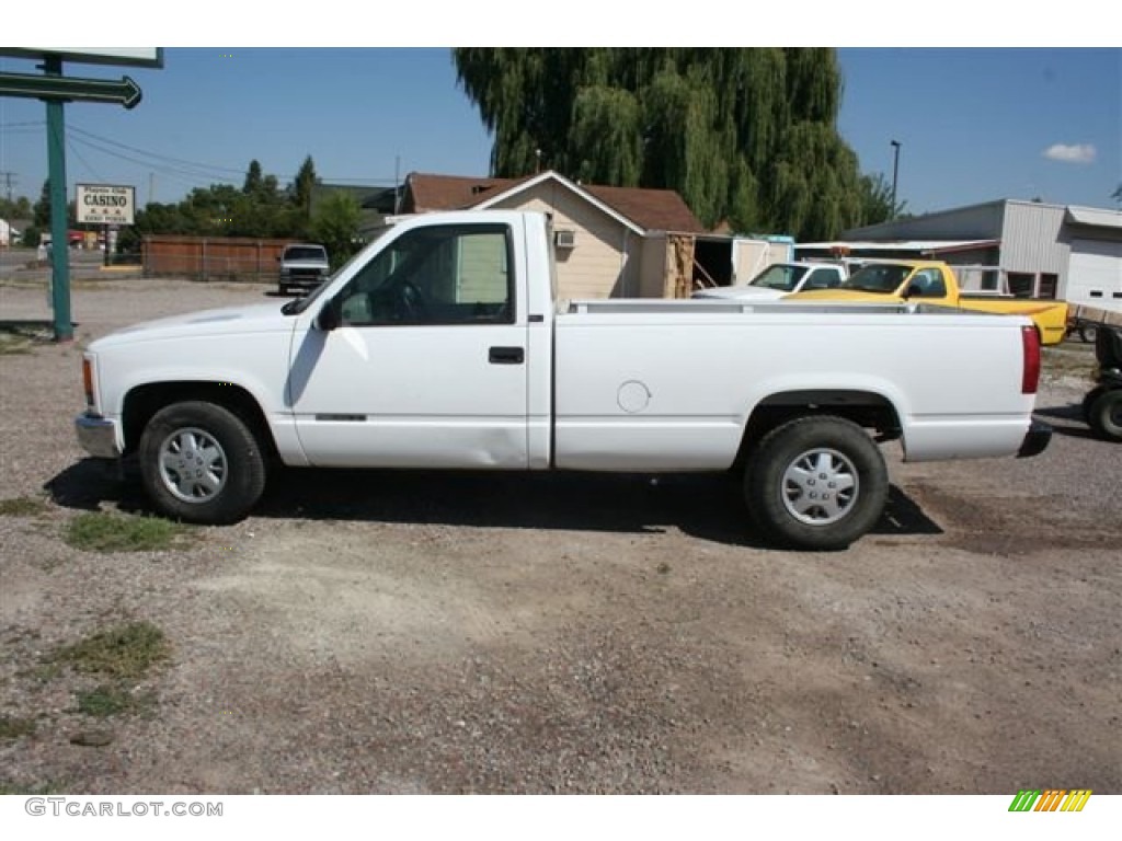 1996 Sierra 1500 SL Regular Cab - Olympic White / Gray photo #5