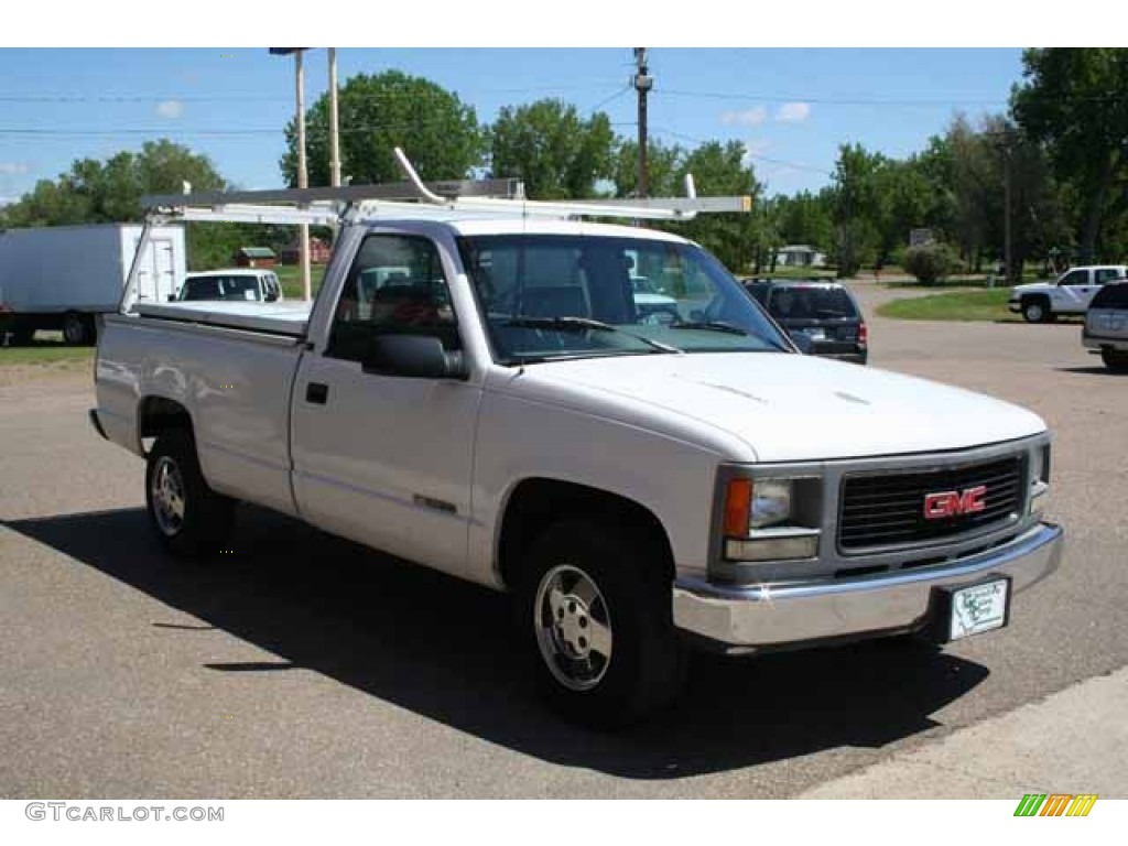 1995 Sierra 1500 SL Regular Cab - White / Dove Gray photo #2