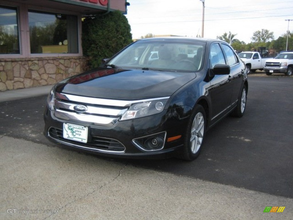 2010 Fusion SEL V6 AWD - Tuxedo Black Metallic / Camel photo #1