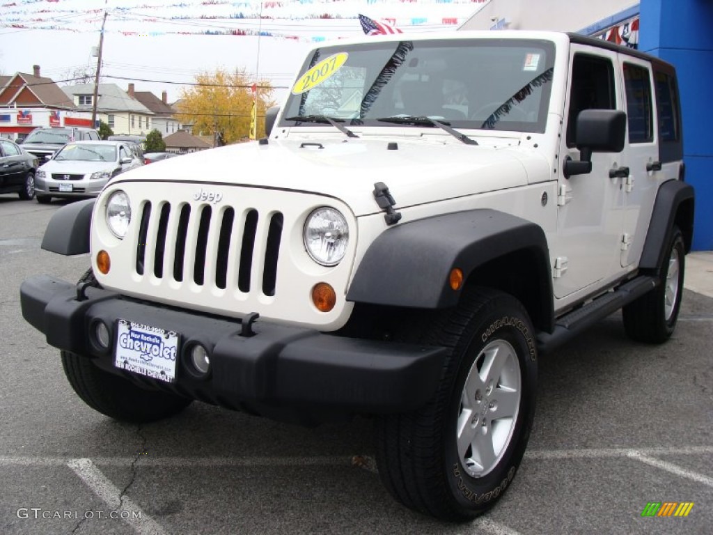 2007 Wrangler Unlimited X 4x4 - Stone White / Dark Slate Gray/Medium Slate Gray photo #1