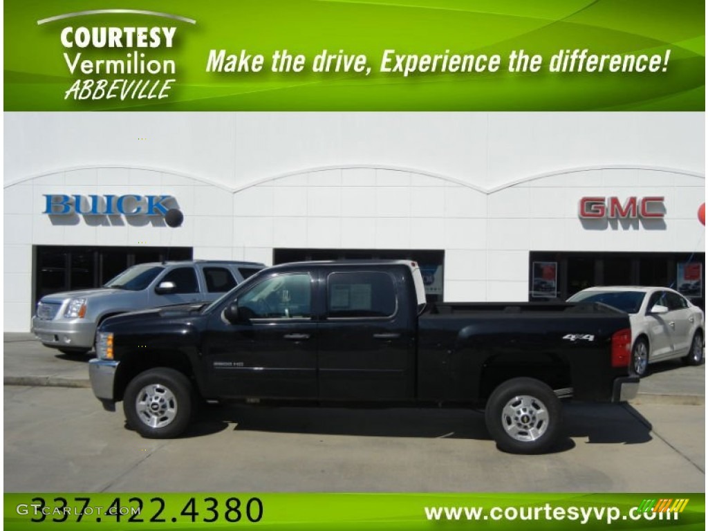 2011 Silverado 2500HD LT Crew Cab 4x4 - Black / Light Titanium/Ebony photo #1