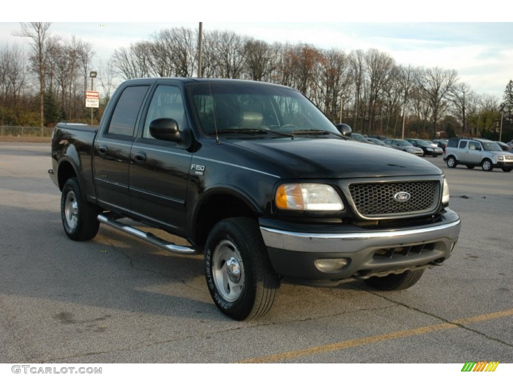 2001 F150 XLT SuperCrew 4x4 - Black / Medium Graphite photo #1