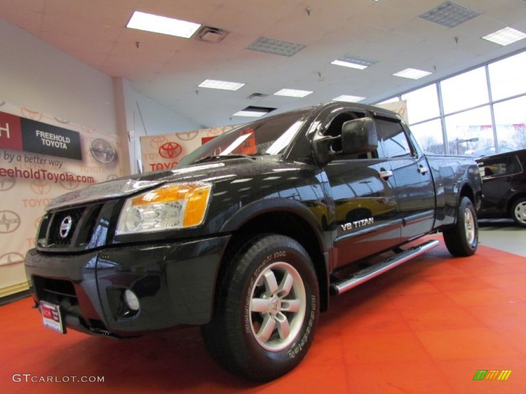 2008 Titan Pro-4X Crew Cab 4x4 - Galaxy Black / Pro 4X Charcoal photo #1