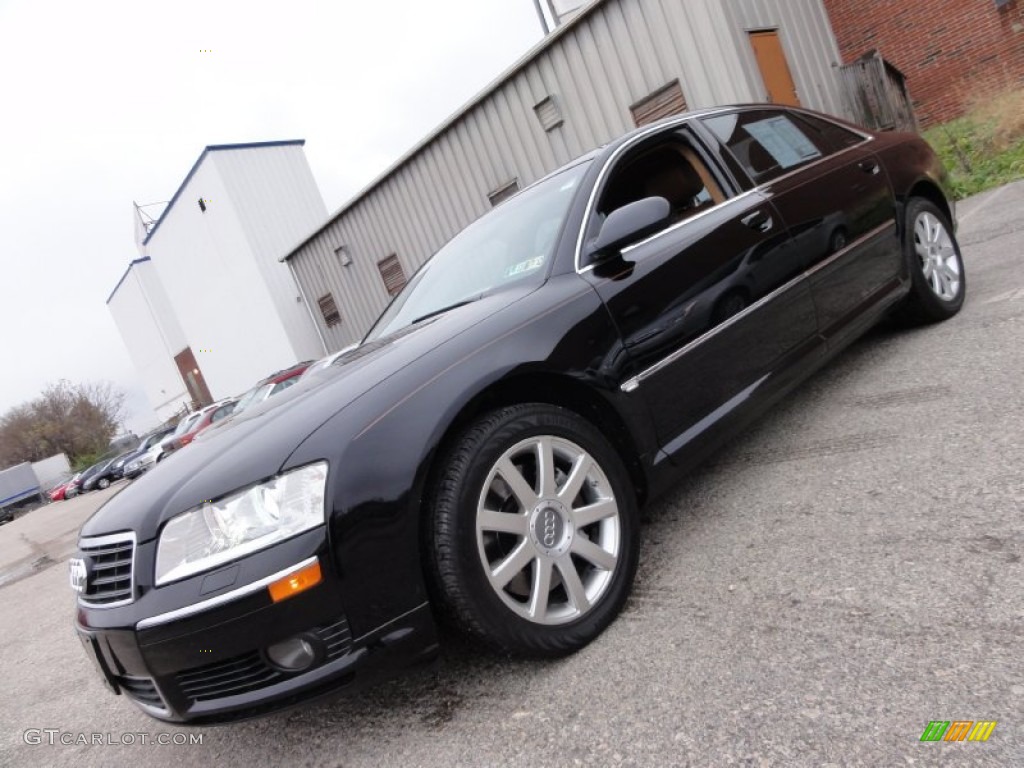 2005 A8 L 4.2 quattro - Brilliant Black / Black/Amaretto photo #2