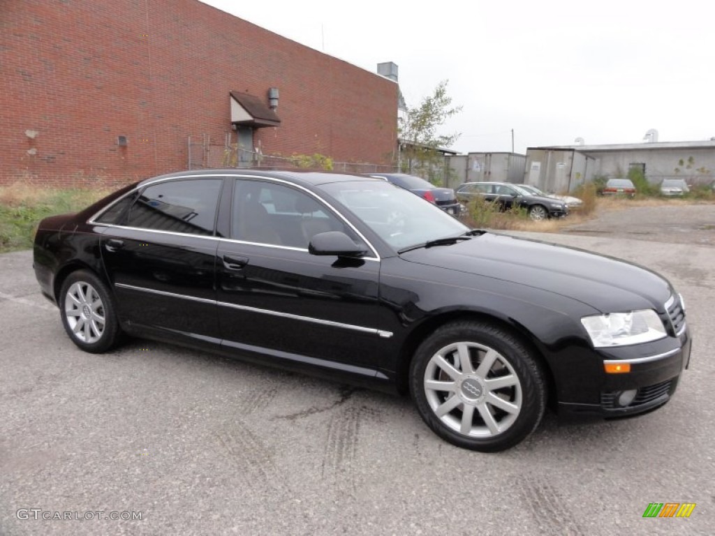 2005 A8 L 4.2 quattro - Brilliant Black / Black/Amaretto photo #6