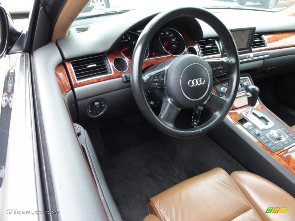 2005 A8 L 4.2 quattro - Brilliant Black / Black/Amaretto photo #12