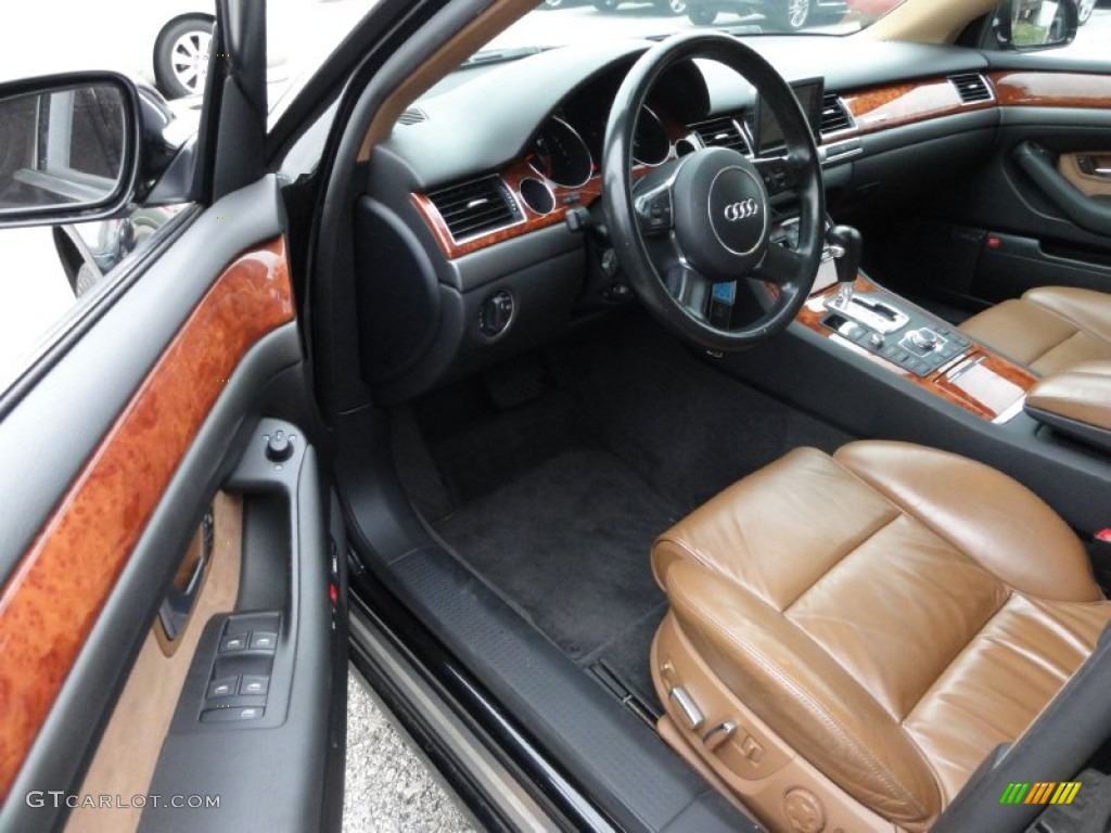2005 A8 L 4.2 quattro - Brilliant Black / Black/Amaretto photo #13