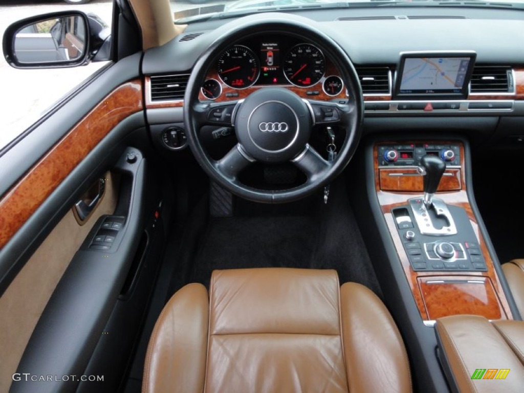 2005 A8 L 4.2 quattro - Brilliant Black / Black/Amaretto photo #30