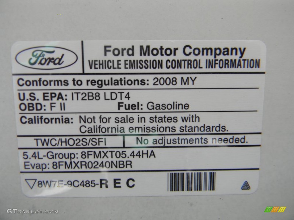2008 Ford F150 Limited SuperCrew 4x4 Info Tag Photo #56686862