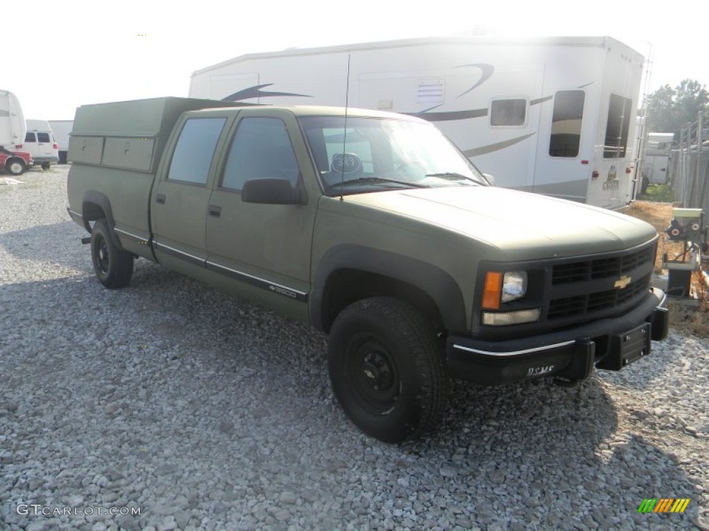 2000 Silverado 3500 Crew Cab 4x4 - Fleet Green / Blue photo #14