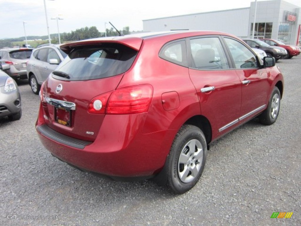 2011 Rogue S AWD - Cayenne Red / Black photo #6