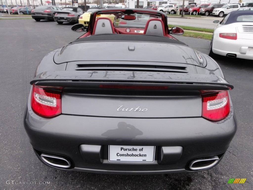 2012 911 Turbo Cabriolet - Meteor Grey Metallic / Carrera Red Natural Leather photo #8