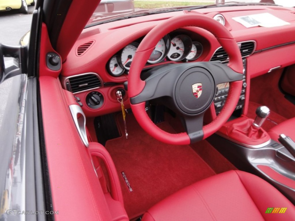 2012 911 Turbo Cabriolet - Meteor Grey Metallic / Carrera Red Natural Leather photo #11