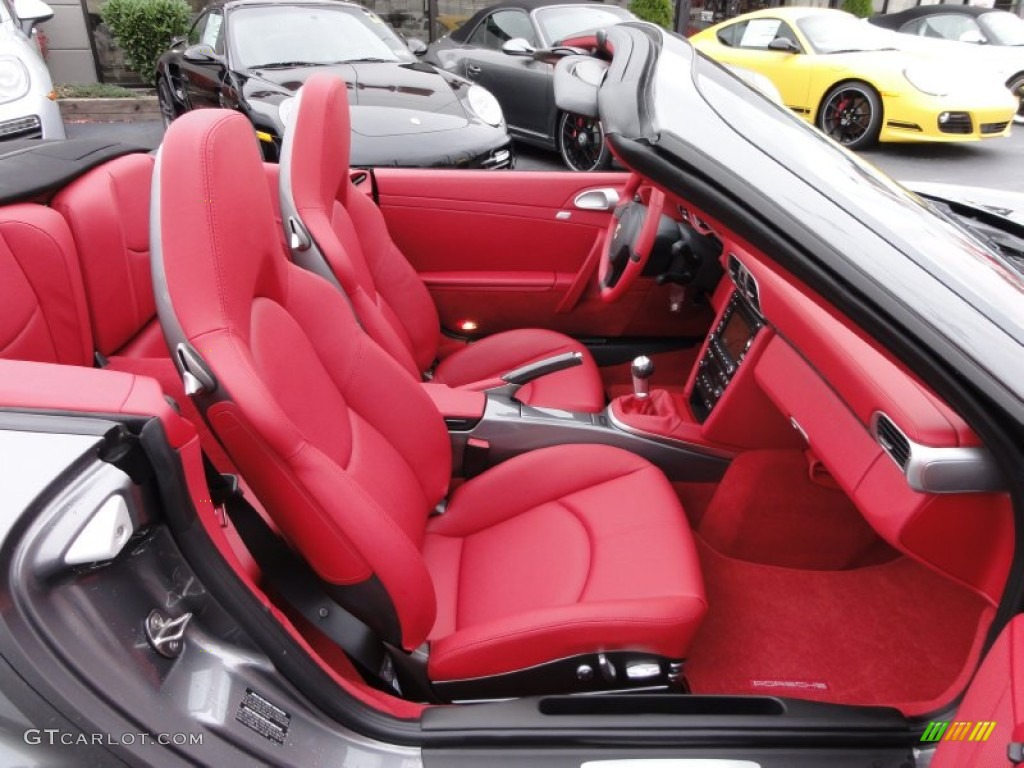 2012 911 Turbo Cabriolet - Meteor Grey Metallic / Carrera Red Natural Leather photo #19